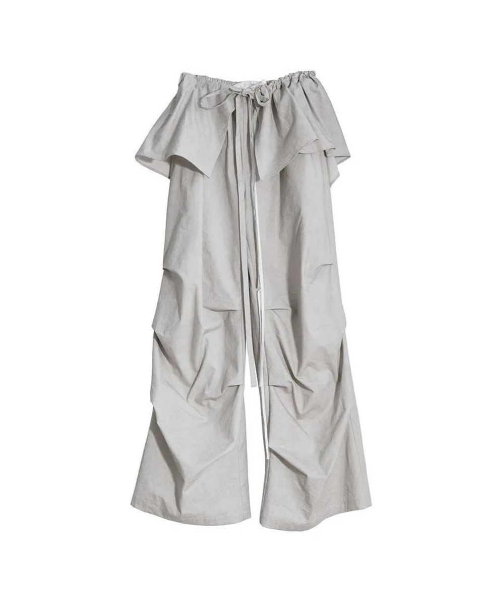 ◆typeservice◆ Textured Ruffled Comfy Pants Gray OSTB07GYF Soft Cement Oversized Pants – The Bunnies Store