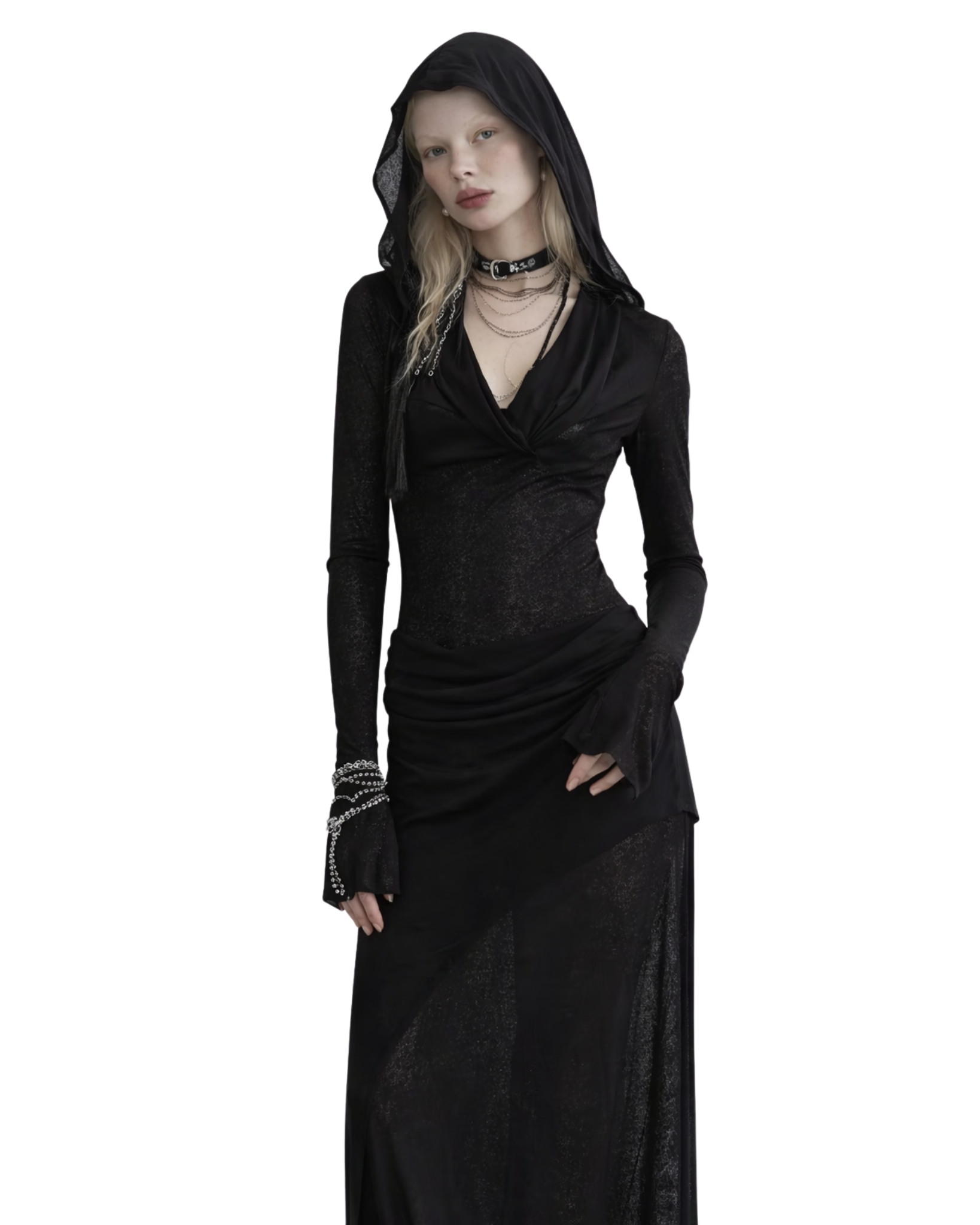 SHADOW Hooded Maxi Dres SHADOW Hooded Maxi Dres